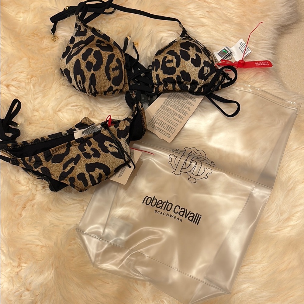 Roberto Cavalli Black and Brown Leopard Bikini Set - Picture 5 of 5